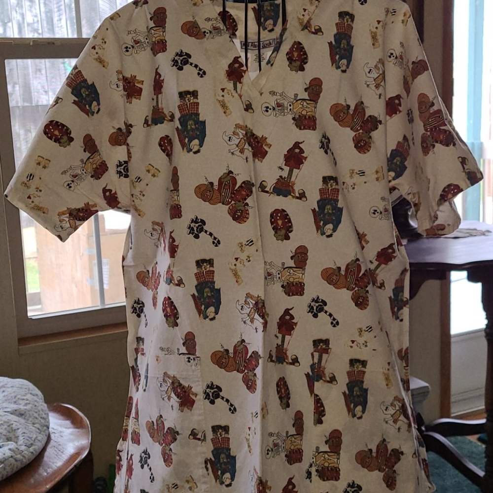 Halloween scrub top